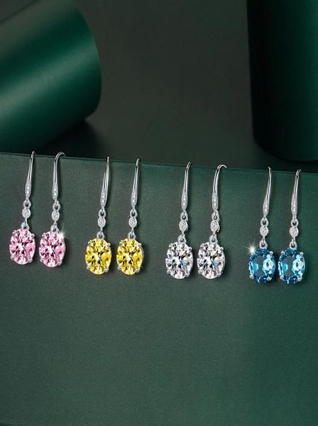 

dangle chandelier new fashion simple round zircon luxury long ear hook classic ladies earrings party accessories whole4776659, Silver