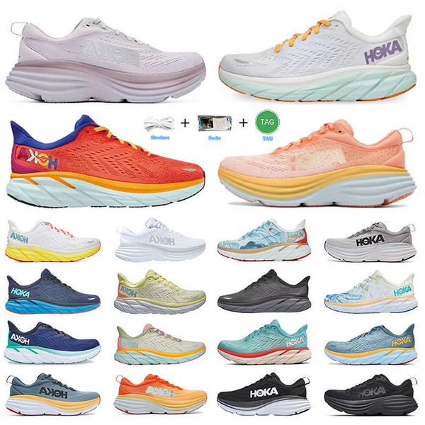 

hoka shoes one bondi 8 clifton runner sneakers hokas carbon x 2 shadow triple black white harbor lunar rock women mens trainers samber yello