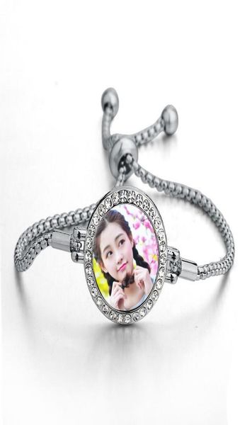 

button bracelets for dye sublimation fashion bracelet for women zircon jewelry transfer blank consumables 18mm whole1224654, Black
