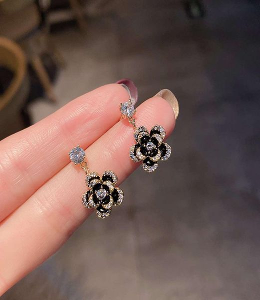 

925 dangle temperament fashion exaggerated geometric square diamond earrings net red simple female rectangular long section soxv3858492, Silver