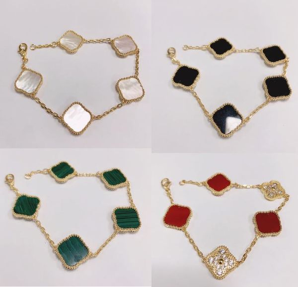 

fashion designer clover bracelets charm bracelet love bangle party wedding link chain couple gift women luxury jewelry a42739983, Golden;silver