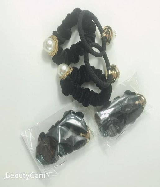 

metal thread large pearl hair decoration hair ring cloth velvet head rope head flower hair coarse leather tendons 6pcslot9426584, Pink