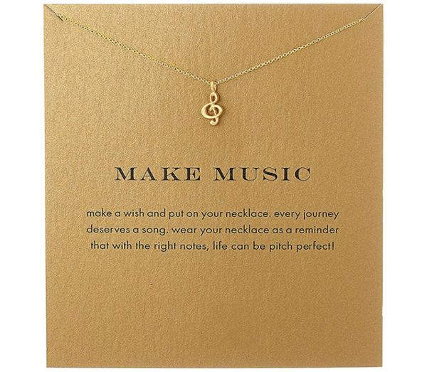 

fashion musical note pendant necklace women minimalist clavicle chain statement choker necklaces valentine039s day gift card2274542, Silver