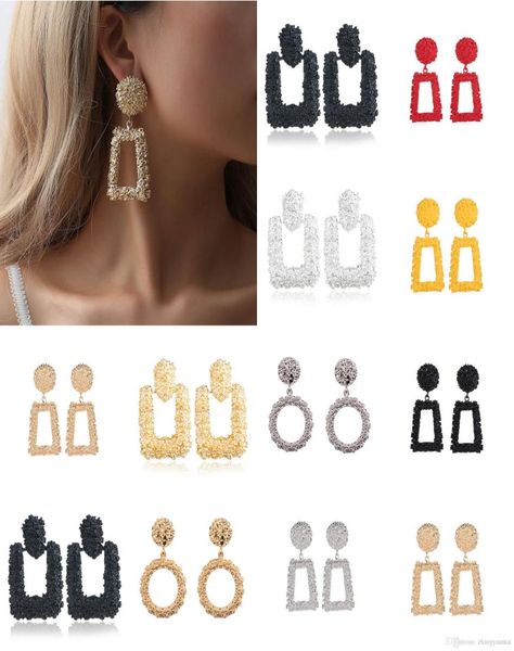 

big vintage earrings for women color golden geometric statement earrings 2018 metal earing hanging trend jewelry6470295, Golden;silver