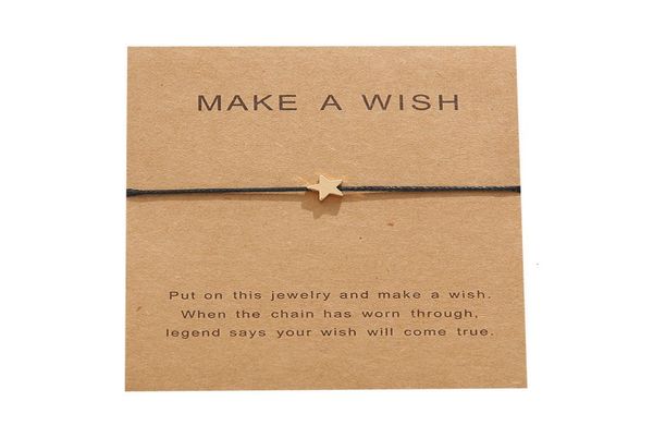 

blessing card bracelet concise card fivepointed star manual weave bracelet hand decorate6517436, Golden;silver