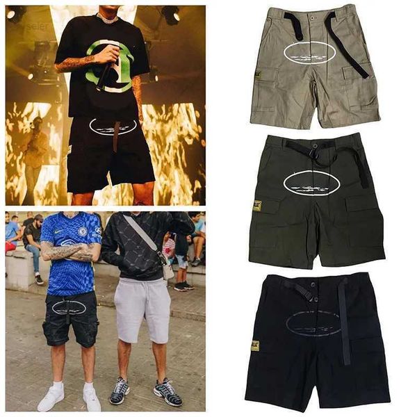 

designers mens cargo crtz shorts summer cropped pants streetwears clothing quick drying multi pocket skateboarding demon island printed swea, White;black