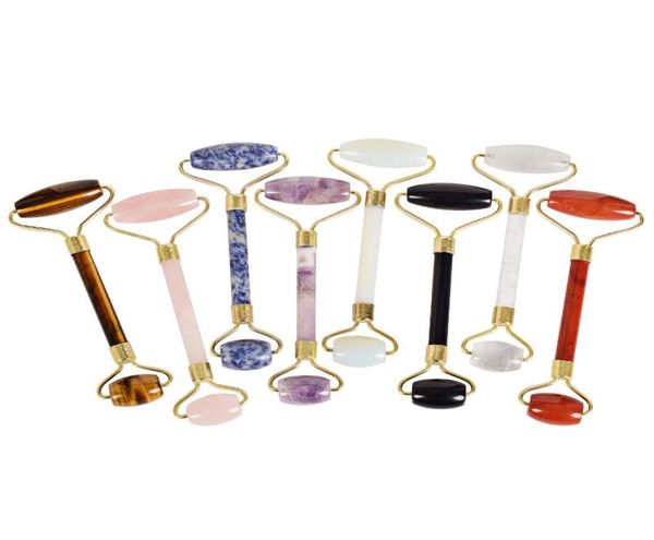 

100 handmade natural jade roller natural facial massage jade roller face thin massager lose weight beauty care roller tool7479169