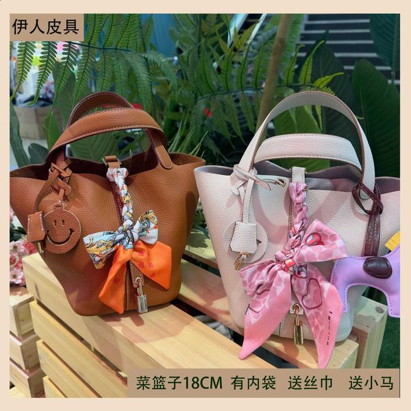 

wholesale designer h ormes totes handbags 2023 new layer cowhide vegetable basket bag with advanced sense fashion versatility large capacity