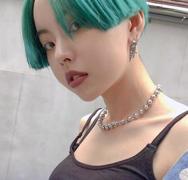 

6mm hiphop stainless steel bead chains punk necklaces for women big ball beaded chokers1382314, Silver