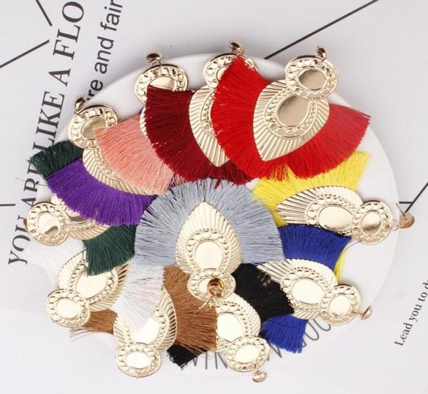 

statement ethnic colorful tassels earring for women vintage long fringe drop earring resin big metal brincos jewelry4160358, Silver