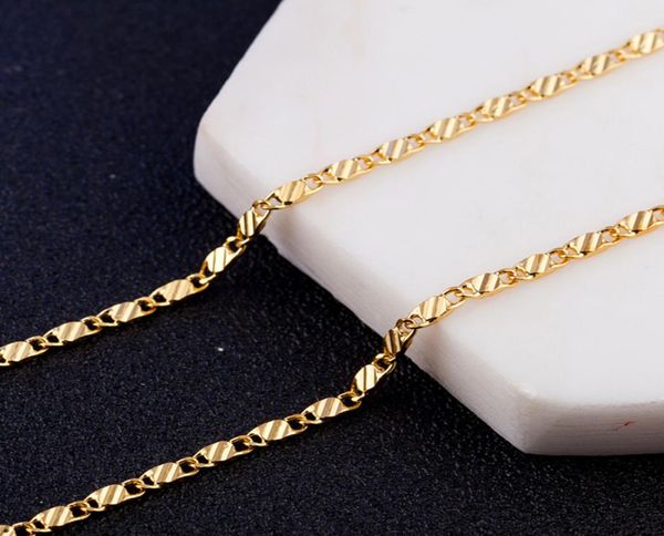 

kasanier 10pcs gold and silver clavicular necklace stamp fashion women 2mm width figaro necklace guarantee long jewelry gift7267350