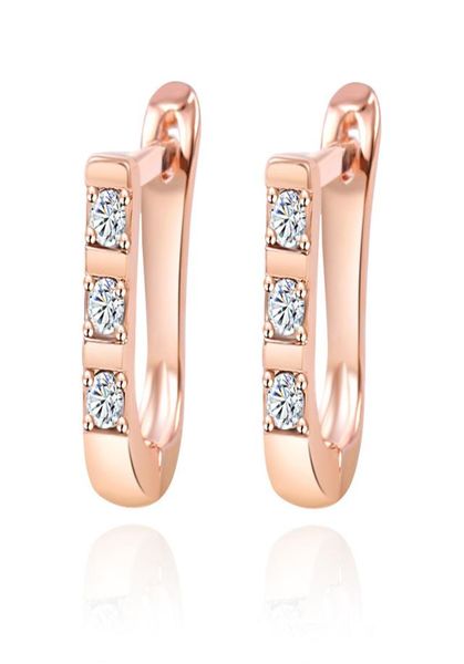 

pretty hoop earrings 925 sterling silver 18k rose gold plated swiss cz diamond engagement fasion jewelry small earrings hoop for w1396896, Golden;silver