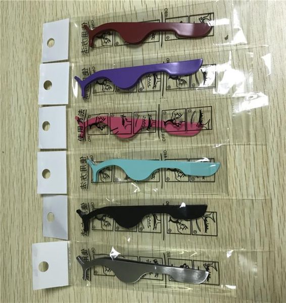 

false eyelash tweezers fake eye lash applicator eyelash extension curler nipper auxiliary clip clamp makeup forceps tools with bag3631628