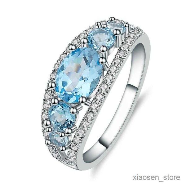 

wedding rings rings rings ballet classic natural blue gemstone 925 sterling oval shape ring for women fine jewelrycluster r230626, Slivery;golden