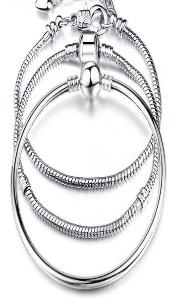

17-21cm silver plated chain link bracelet fit european charm bracelet for women diy jewelry making7651498, Golden;silver