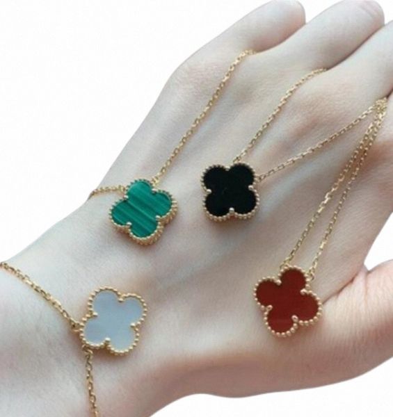 

designer pendant necklaces vc elegant 4/four leaf clover necklaces for women cleef 14k gold jewelry choker chains 18k plated gold girls gift, Silver