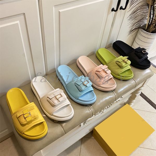 

designer sandals women bag slipper slide feel slippers pocket slides flat heel rubber slipper classic summer beach slide, Black