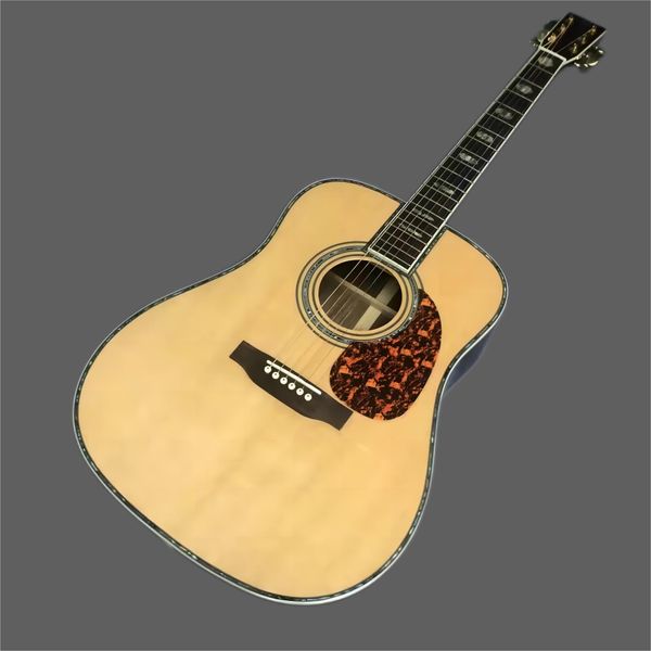 

2022 new 41" 6-string acoustic guitar. spruce veneer and rosewood back and sides, ebony fretboard, abalone shell inlay, super deluxe.