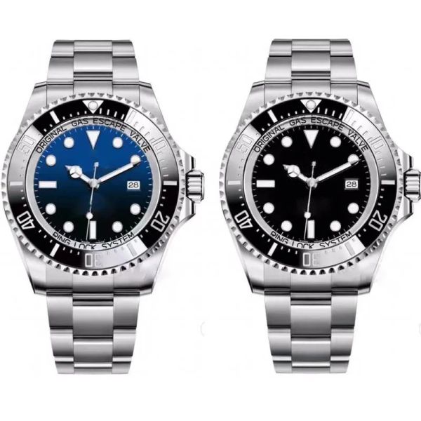 

mens mechanical watches 44mm stainless steel strap business watch ceramic case wristwatch waterproof wristwatches gift for men, Slivery;golden