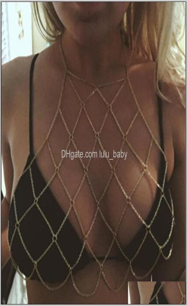 

chains collares collier bikini body harness bohemian belly chain jewelry breast bra maxi necklace women accessories bijoux fe2354966, Silver