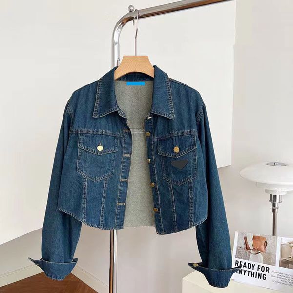 

woman jackets long sleeves denim coat designer womens shirt with button letters autumn style female classical jackets jeans s-xl, Black;brown
