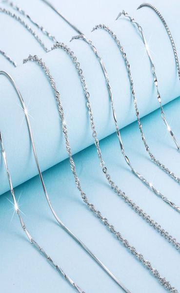 

classic basic chain auniquestyle 100 925 sterling silver lobster clasp adjustable necklace chain fashion jewelry for women7305445