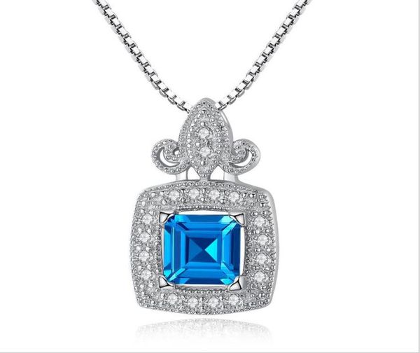 

new fashion 925 silver love necklace short female jewelry crystal pendant necklaces for women1703861