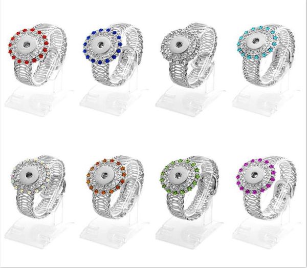 

18mm metal rhinestone snap button charm bracelet adjustable size jewelry noosa chunk ginger snaps for noosa bracelet4665067, Golden;silver