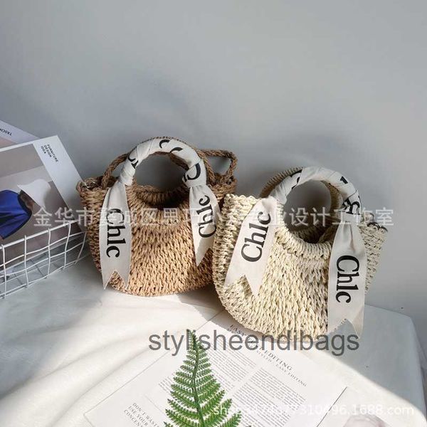 

designer bag women's fashion grass woven straw bag summer tidal beach bag versatile ins strap one shoulder crossbody handbag dhgate sty, Black;red