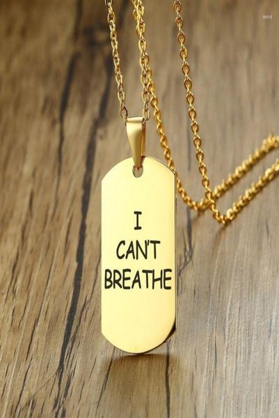

chains us protest i cant breathe can039t lettering army brand necklace stainless steel dog tag custom2206227, Silver