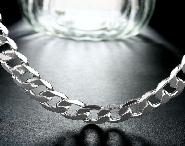 

whole 10mm width silver man jewelry fashion men chain curb necklace for men039s whips necklace hip hop style jewelry gift n5679201