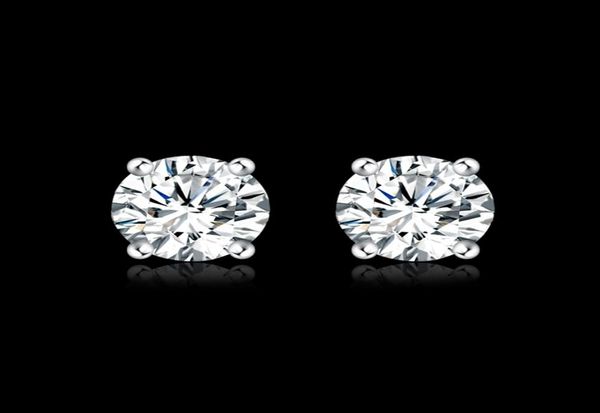 

factory whole 18k white gold plated 6mm cz zircon stud earrings engagementwedding jewelry for women 476145, Golden;silver