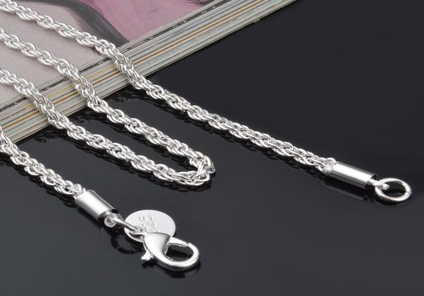 

low whole 3mm 925 sterling silver plated ed rope chain necklace 1624inches fashion gift jewelry for men and women6148281