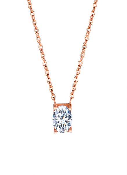 

2020 z1352 new stainless steel women039s necklace with diamond necklace women039s short collarbone chain necklace gift7610629, Silver