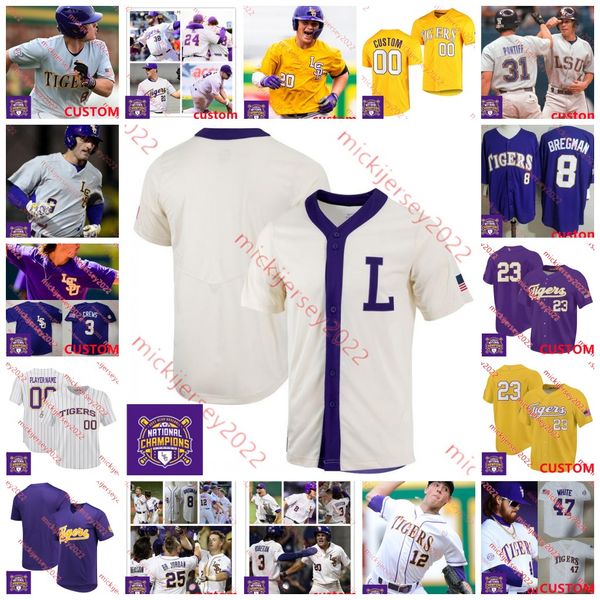 

alex bregman dj lemahieu 2023 mcws national champs lsu baseball jersey 4 josh smith 24 cade beloso brock mathis zack hess jake fraley custom, Black