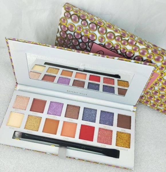 

makeup pink eye shadow palette 14 colors limited eyeshadow kit with brush2626147