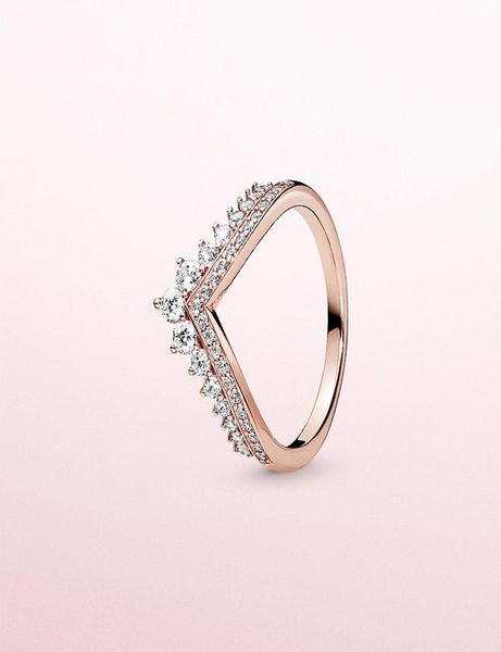 

fashion cz diamond ring for pandora 925 sterling silver rose gold plated women039s wedding ring original box set7738797