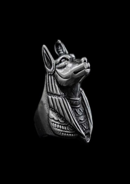 

egypt mythology death anubis stainless steel ring egyptian jackal god underworld gatekeeper biker rings rock jewelry2311501, Silver