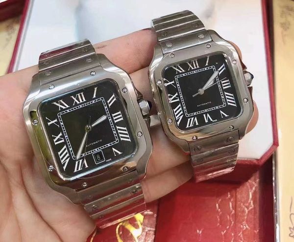 

square 2022 new watches 40mm geneva genuine stainless steel mechanical case and bracelet fashion mens male wristwatch ca02-2, Slivery;golden
