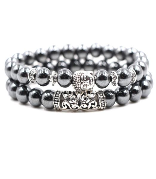 

men bracelet beaded strands black nonmagnetic hematite south american silver lion owl skull buddha party bracelets bangles3029079