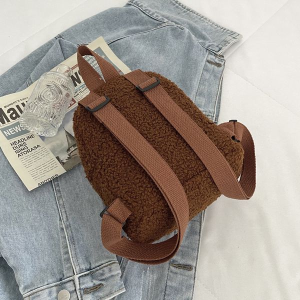 

2021 new fashion ins internet celebrity mini lamb wool backpack korean style autumn and winter simplicity all-matching girlish small backpac