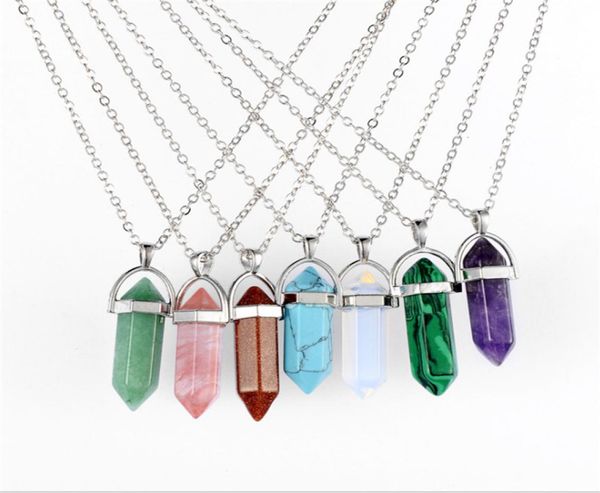 

bullet necklace silver stainless steel jewelry natural stone pendant statement chokers necklace rose quartz healing crystal neckla1326988