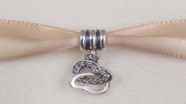 

andy jewel 925 sterling silver beads interlocked hearts dangle charm charms fits european pandora style jewelry bracelets neckla5457554, Black