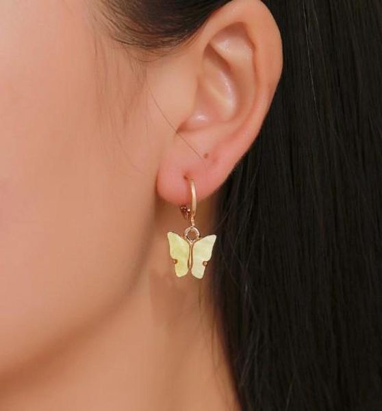 

acrylic butterfly earrings for girls gold plated colorful dangle earrings gift jewelry accessories6528061, Silver