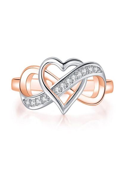 

accessories fashion jewelry couple infinity love rings for women ladies jewellery double color dainty wedding engagement gift prom8370101, Golden;silver