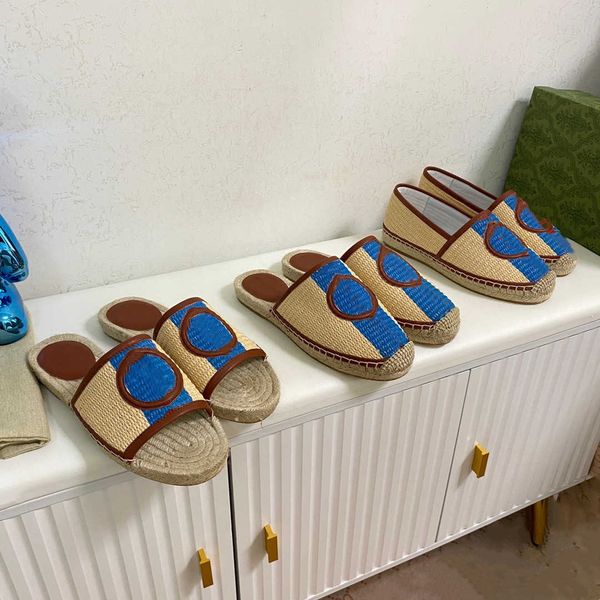 

women's interlocking espadrille slipper mule natural raffia red and blue web detail fashion sandal cord platform with rubber sole shoes, Black