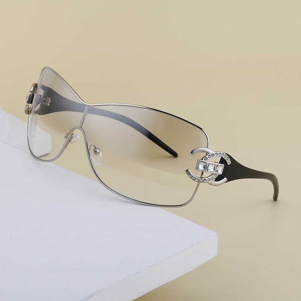 

wholesale of sunglasses new diamond mounted windproof fashion y2k large frame one piece sunglasses for women's glasses{category}w5my, White;black