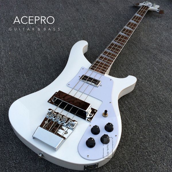 

4003 white color 4 string electric bass guitar chrome hardware 22 frets rosewood fretboard guitarra