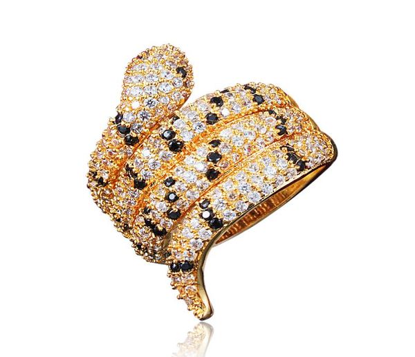 

2018 new 18k gold plated snake finger ring with zircon fashion party jewelry for women birthday gifts drop 2865623, Silver