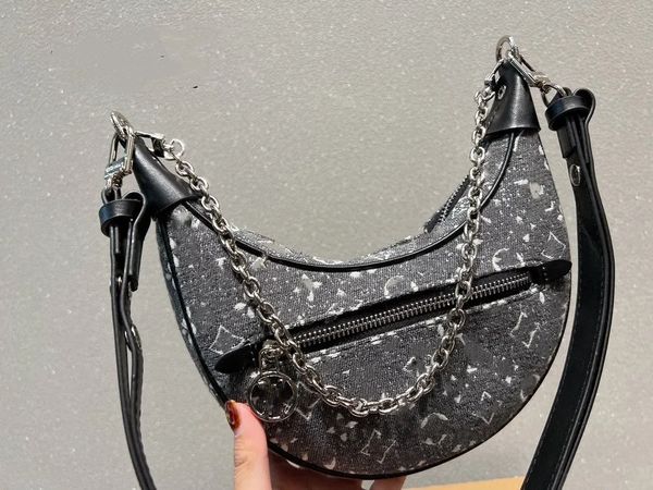 

l luxury women's underarm bag half moon shoulder bag wallet handbag fashion chain classic pattern sidebag handbag